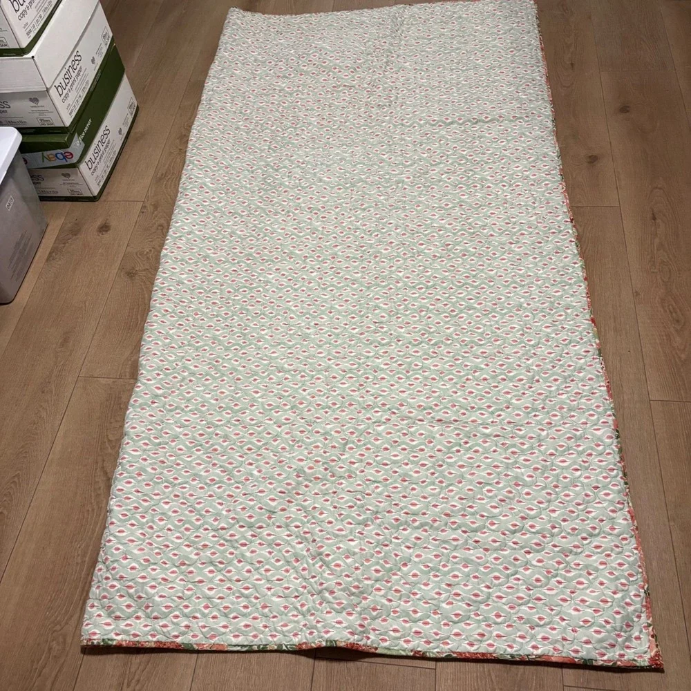 Nina Home by Nina Campbell Quilted Comforter  Floral Reversible Coral Green